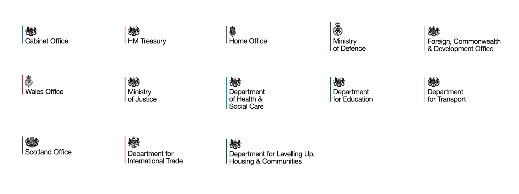 HM government logos