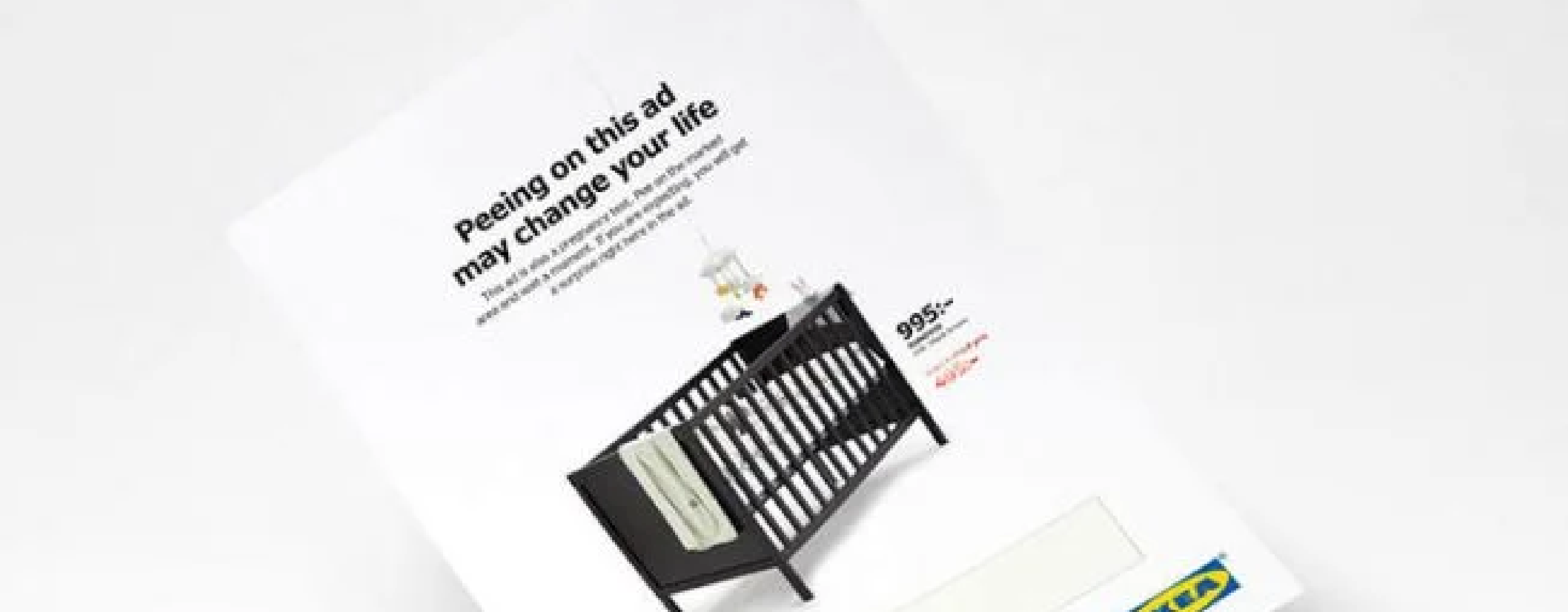 ikea print marketing that acts as a pregnancy test