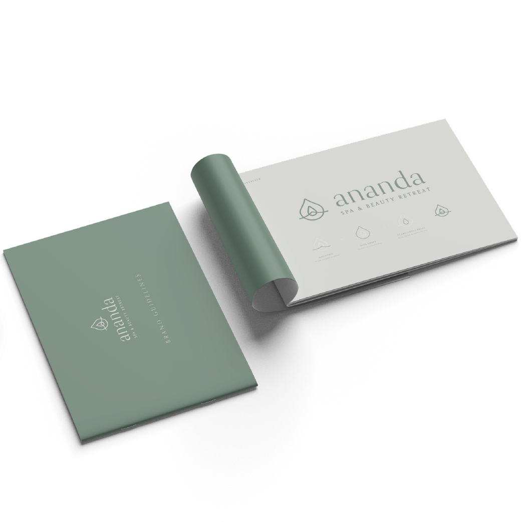 booklet showcasing cover and inner page with ananda logos